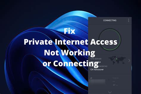 private internet access not connecting.